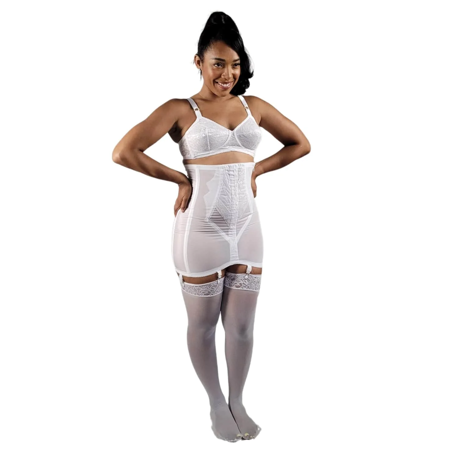 Style 1294 | High Waist Open Bottom Girdle | Extra Firm Shaping | Side Zipper + Hook Closure - Image 5