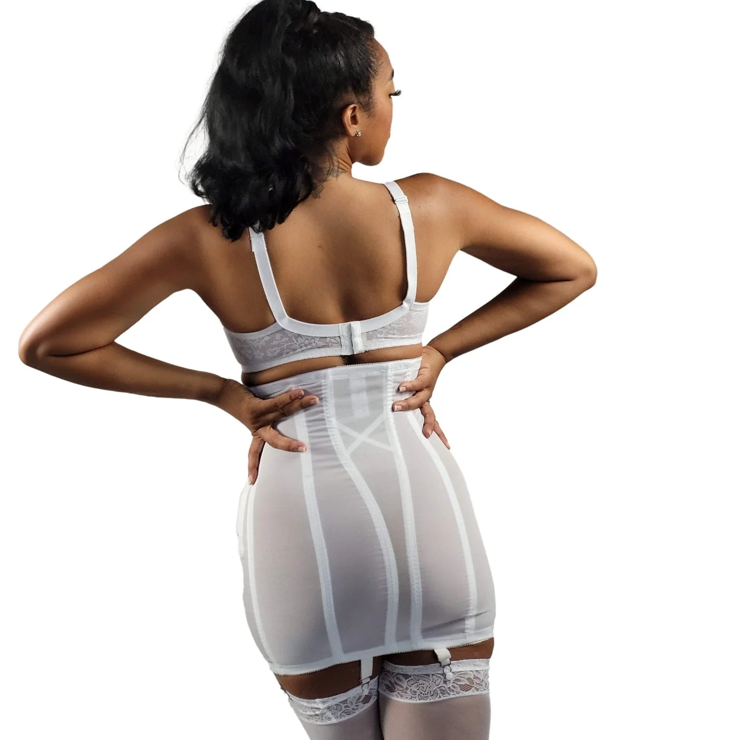 Style 1294 | High Waist Open Bottom Girdle | Extra Firm Shaping | Side Zipper + Hook Closure - Image 7