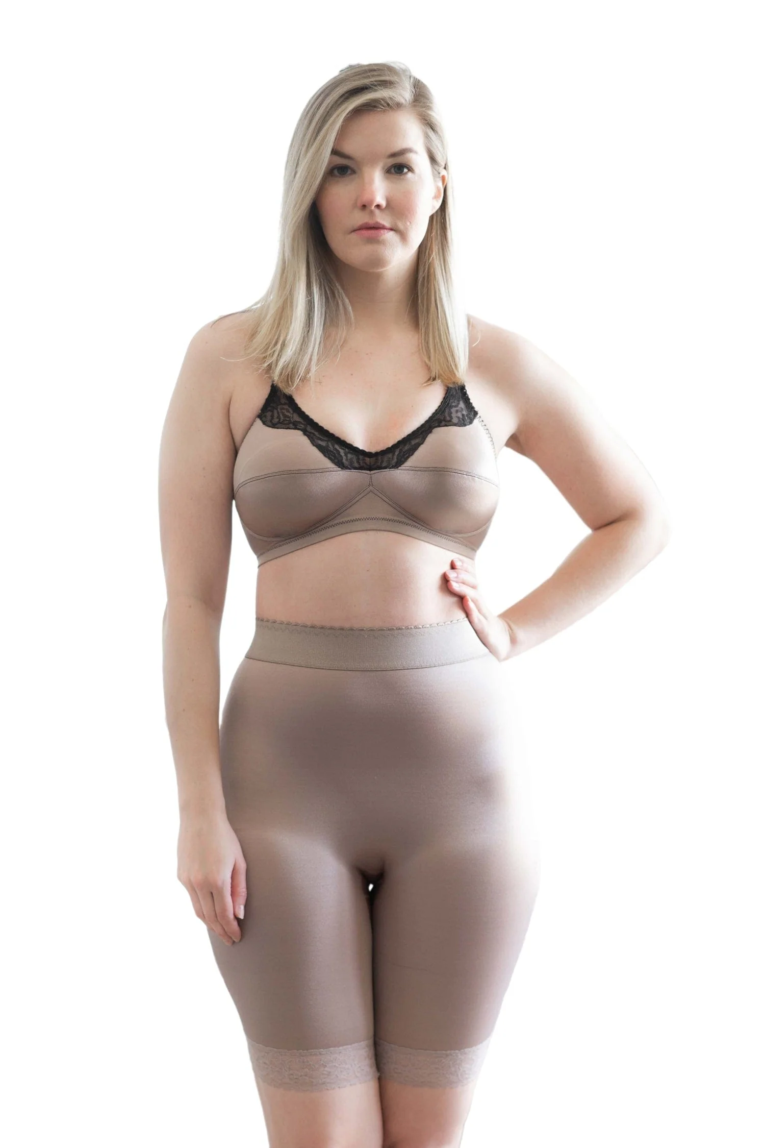 Style 518 | High Waist Light Shaping Bike Short | Satin 4-Way Stretch with Built-In Panty - Image 10