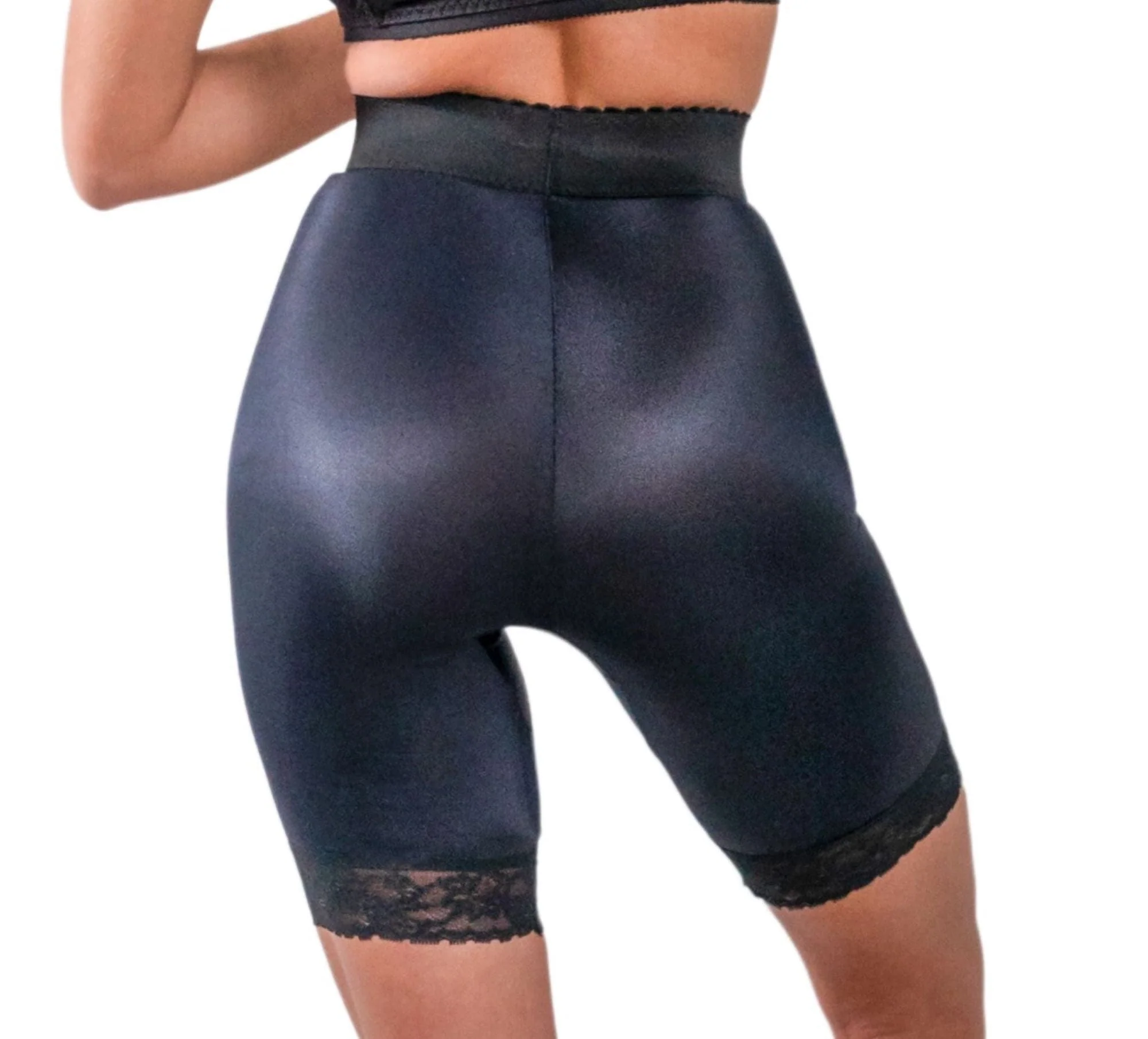 Style 518 | High Waist Light Shaping Bike Short | Satin 4-Way Stretch with Built-In Panty - Image 6