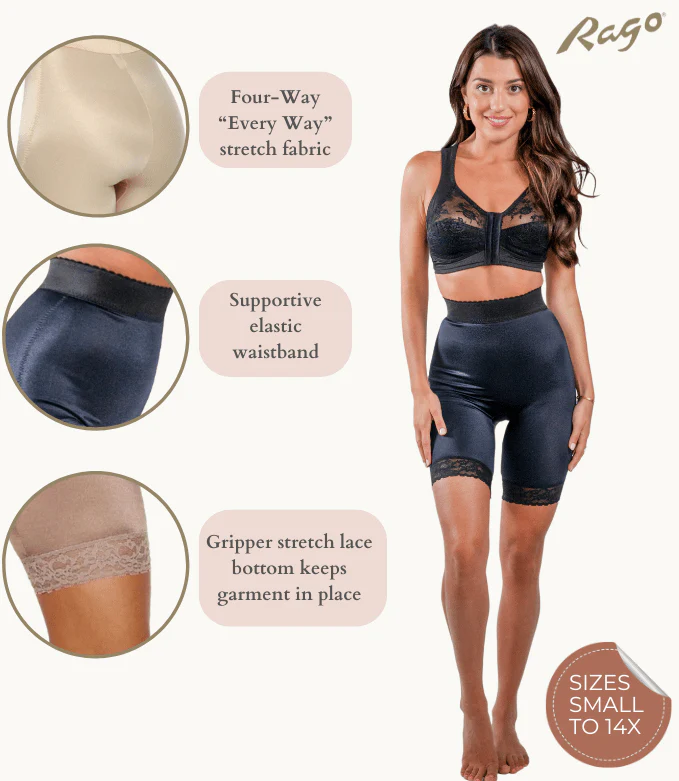 Style 518 | High Waist Light Shaping Bike Short | Satin 4-Way Stretch with Built-In Panty - Image 8