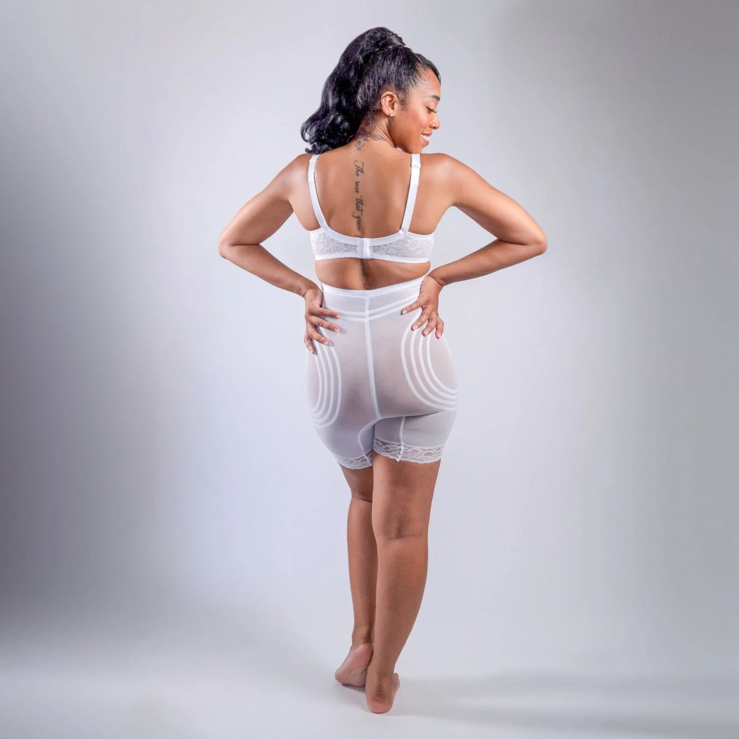 Style 6209 | Breathable High Waist Thigh Slimmer | No Roll Power Mesh Hourglass Shaper |  Firm to Extra Firm Support - Image 11