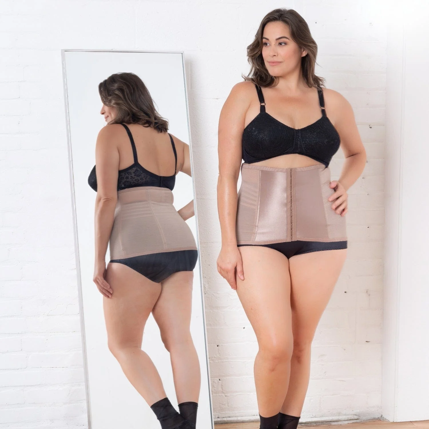 Style 821 | Shapette Powermesh Satin Panel Waist Cincher - Image 4