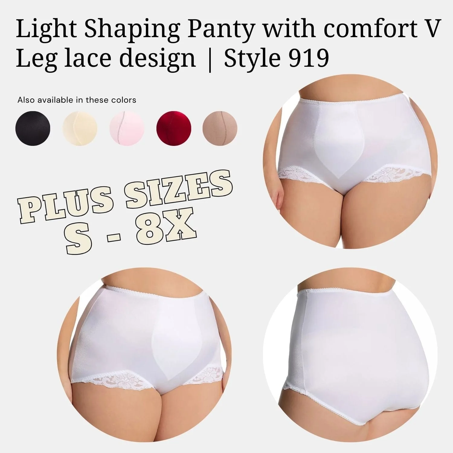 Light Shaping Panty with comfort V Leg lace design | Style 919 - Image 7
