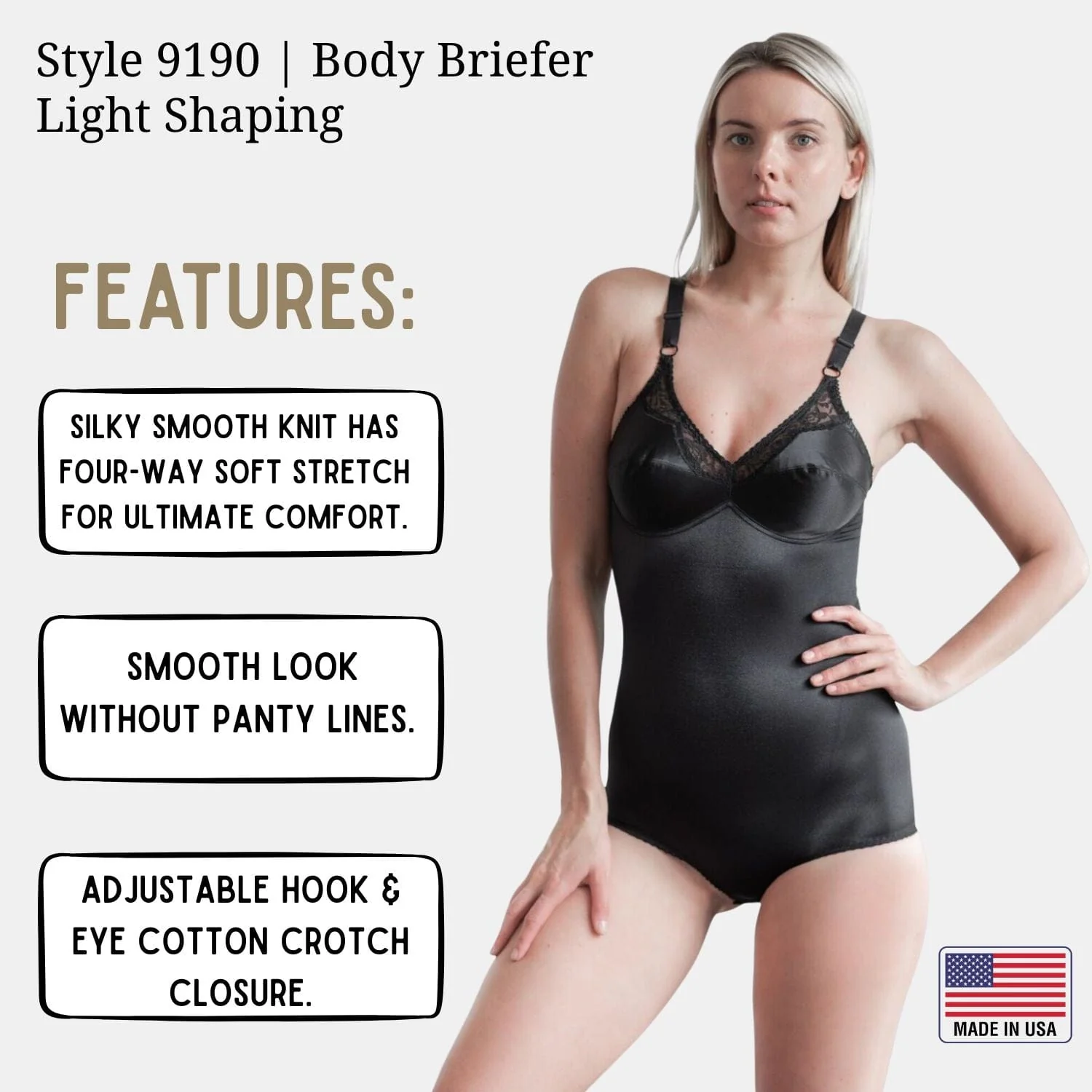 Style 9190 | Wireless Body Briefer Light Shaping - Image 4